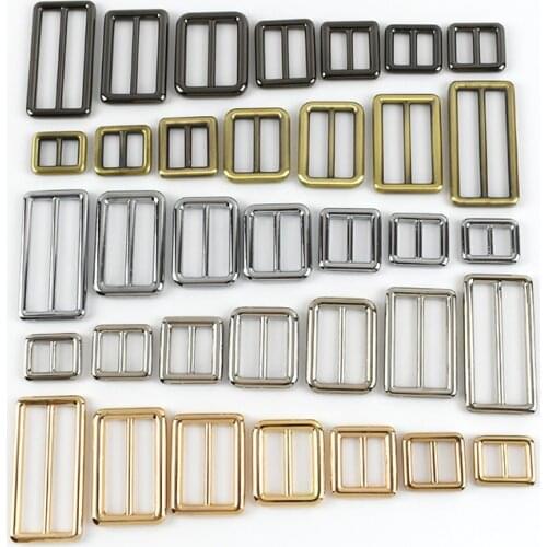 10/30pcs16/20/26/32/38/50mm Tri-Glide Slider Adjust Metal Buckle Ring for Backpack Web Strap DIY Bag Accessory Leather Craft