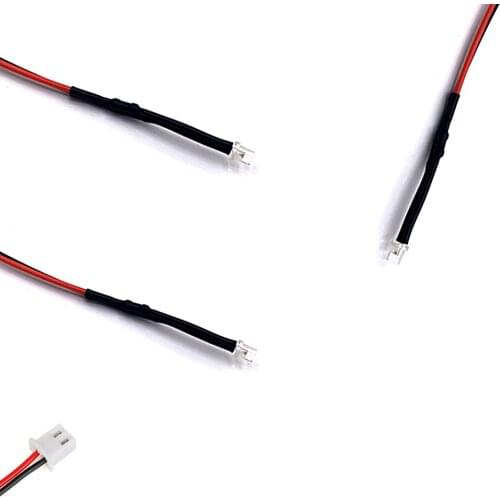 10Pcs 24V 36V 48V 110V 220V Flat Head Clear 3mm Pre-wired LED With 20cm Wire And XH2.54 Plug, Light=Warm White