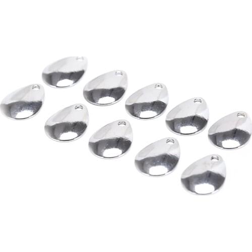 10pcs/lot lure accessories Fishing Spinner Rings Blades Smooth Nickel Spoons Plaice Tackle Craft DIY bait fishing tool