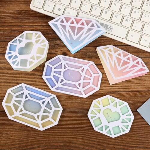 10pc Hollow Hot Stamping Envelope Greeting Message Card Creative Postcard Girl Gift Blessing DIY Party Invitations Letter Paper