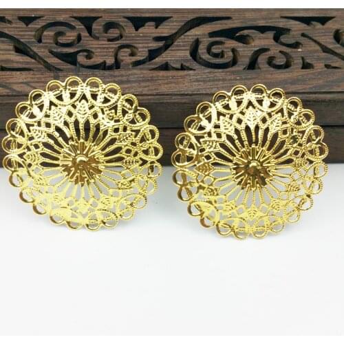 20pcs 37mm Filigree Wraps Metal Charms For Embellishment Scrapbook DIY Jewelry Craft