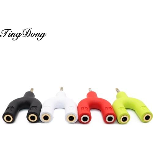 3.5mm Splitter Stereo Plug U-shape Stereo Audio Mic & Headphone Earphone Splitter Adapters for Smartphone MP3 MP4 Player
