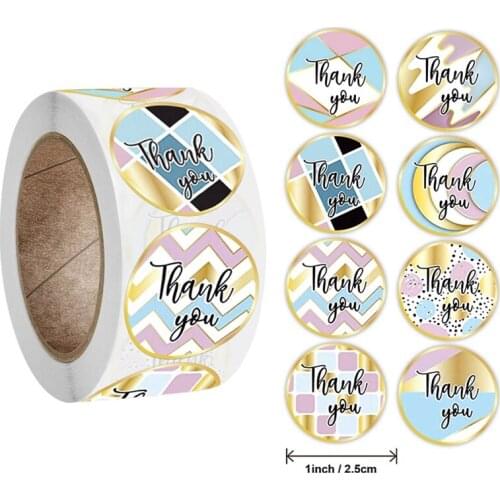 500pcs/roll Paper Label Stickers Thank You Sticker Scrapbook for Christmas Gift Decoration Small Business Order Stickers