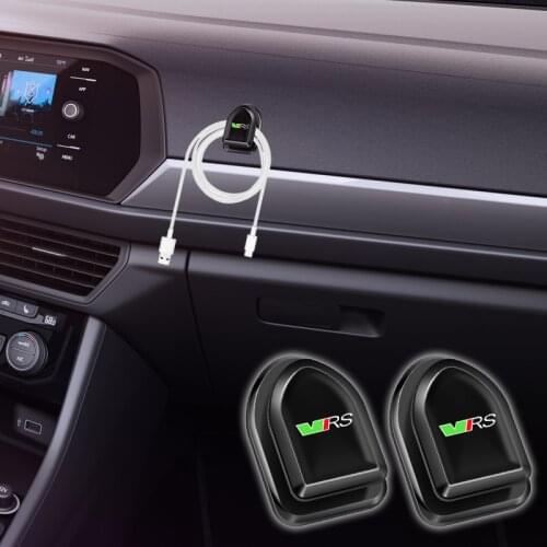 ABS Car multi-function mini hook USB headphone cable key storage bag Organizer for SKODA Octavia Fabia rapid Car Accessories