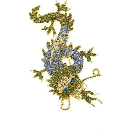 20pcs/lot Rhinestone Animal Dragon Brooch Pin For Women Jewelry Accessories Brooches
