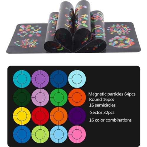 80/64PCS Kids Memory Training Magnetic Geometric Shapes Wooden Jigsaw Puzzle Board Set Colorful Baby Montessori Educat