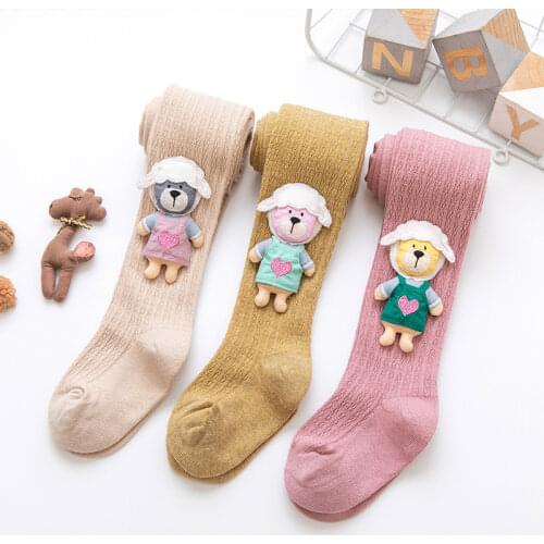Kids Tights Baby Girls Cotton Stockings Cute Animal Pattern Socks Pants Children Kawaii Tights Girl Pink Pantyhose Clothes 0-9Y