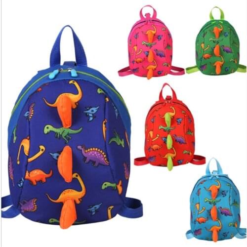 Childrens Backpack Cute Print Cartoon Little Dinosaur Anti-lost Children School Bags For Boys Girls Toddler Kids Backpack Gifts