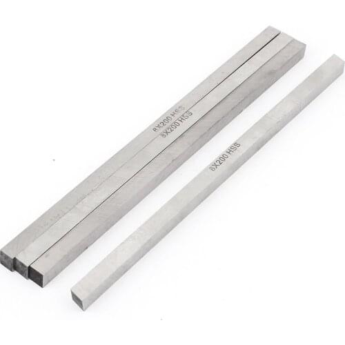 DHDL-4 pcs CNC Lathe HSS Square Cutting Tool Bits Bar 8mm x 8mm x 200mm Gray