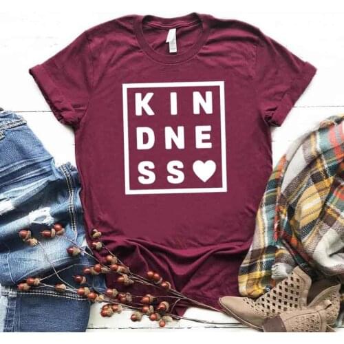 Kindness Print Women tshirt Cotton Casual Funny t shirt For Lady Girl Top Tee Hipster Drop Ship NA-278
