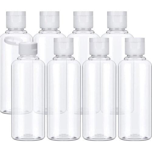 100Pcs Travel Bottle 10ml/30ml/50ml/60ml/100ml Makeup Empty Plastic Vial Flip Cap For Liquid Lotion Cream