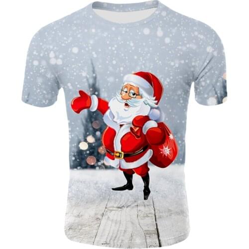Santa Claus 3d T-shirt Mens Casual Short Sleeve Top Fun Streetwear Costume Unisex Christmas Anime T-shirt Kids Casual T-shirt