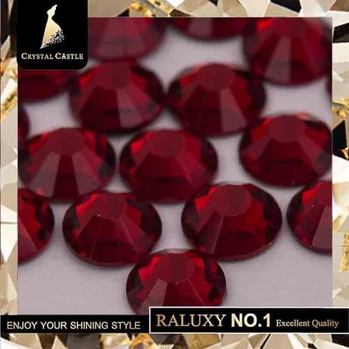 Crystal Castle 4A glass flatback rhinestone red Garnet non hot fix crystal none glue no hotfix strass rhinestones for nail Art