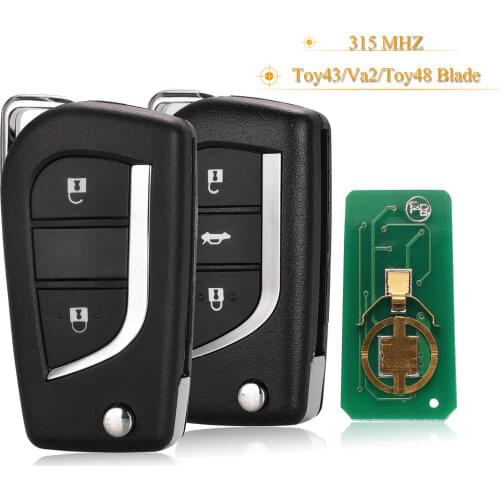 Kutery 2/3 Buttons Smart Remote Car Key Fob 315Mhz For Toyota Corolla Levin Auris 2012-2017 Toy48/Toy43/Va2 Blade
