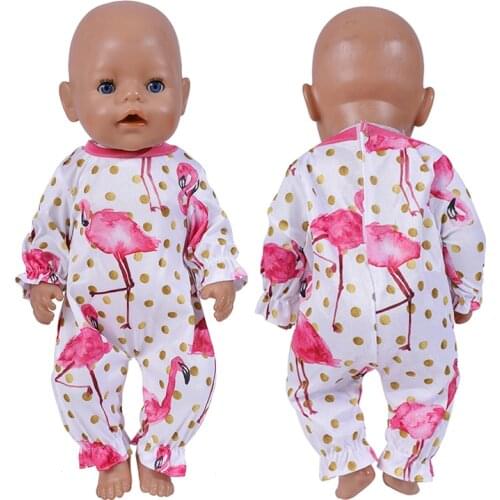 Doll Clothes Flamingo American Girl Doll Clothes Fit 17 Inch 43cm Baby Clothes Furniture for Dolls Festiival Gift Reborn Doll