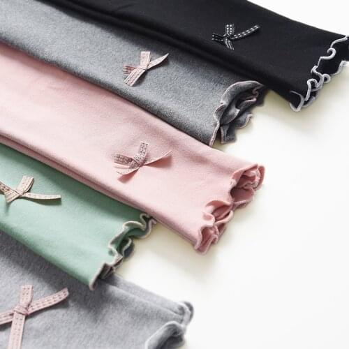 Girls leggings Autumn Spring Kids Skinny Pencil Pants Soft Lace Bow Stretchy Pants For Girl Childrens Trousers