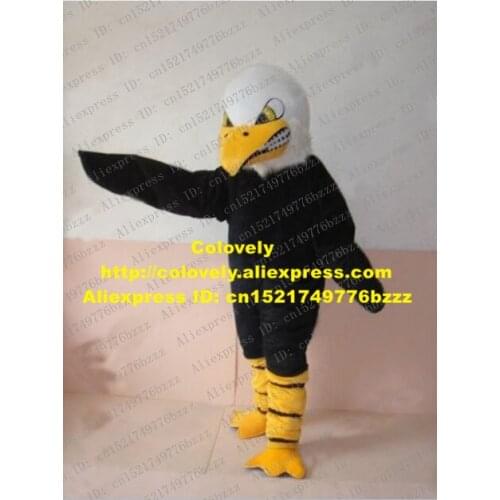 Fancy Black Falcon Mascot Costume Mascotte Shikra Tercel Lanneret Eagle Hawk Adult With Big Yellow Sharp Mouth No.2004 Free Ship