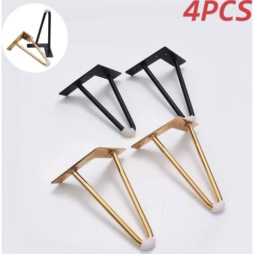 2/4Pcs 12/15/18/20cm Metal Hairpin Table Desk Leg Solid Iron Wire Support Leg For Sofa Cabinet Handcraft Furniture Hardware