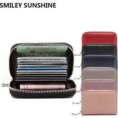 Rfid Genuine Leather Card Holder Mini Wallet New Ladies Short Zipper Ladies Coin Money Bag Small Womens Purse Pink Vallet 2019