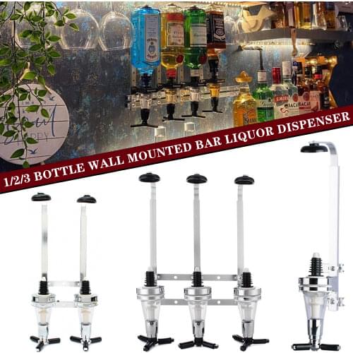 1-6 Bottle Bar Beverage Liquor Dispenser Holder Alcohol Drink Shot Wall Mounted 1-6 Station Beer Wine Pourers Divider Dispensary