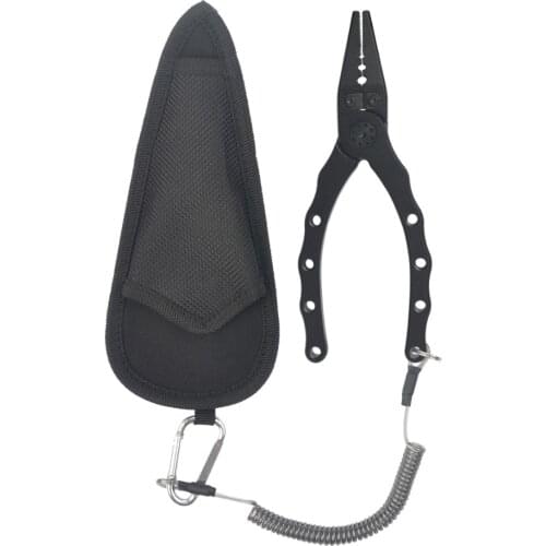 New Arrival lightweight Aluminum Alloy Fishing pliers Fishing tackle Tools with sheath 120g 17cm