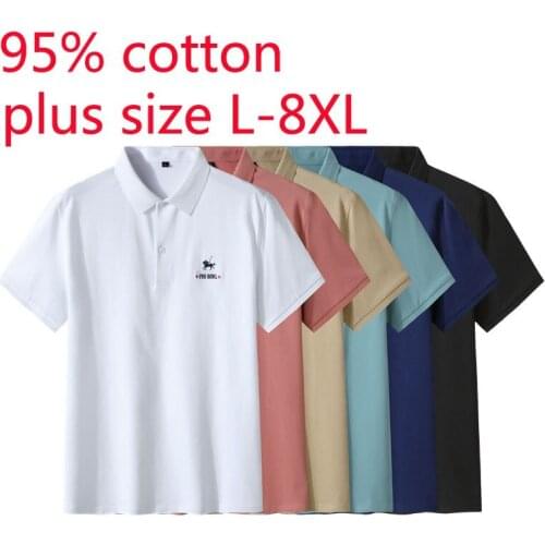 New Arrival Fashion Super Large Summer Casual Short Sleeve Turn-down Collar Hand-painted Knitted T Shirt Plus Size L-6XL 7XL 8XL