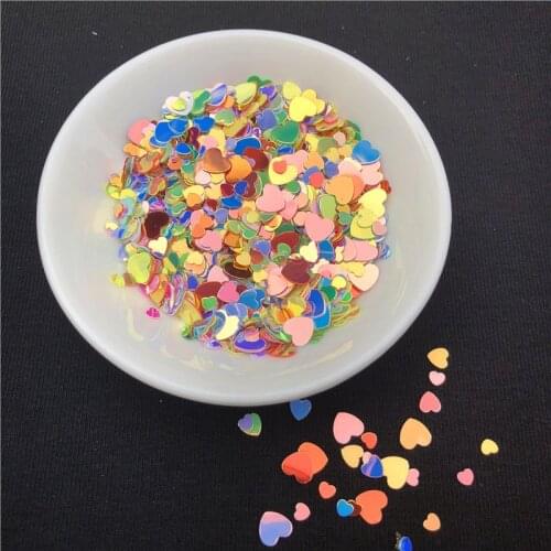 New Hot 10g/Pack Multi Size 3-6mm Glittering Love Heart Loose Sequins DIY nail Craft Jewelry Making,Wedding Decoration confetti