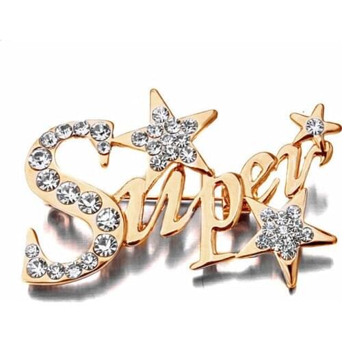 Wholesale dhl Free Shipping(60pcs/lot) Fantastic Gold Color Allou Superstar Brooch Pins Hot Selling Women Hijab Wear