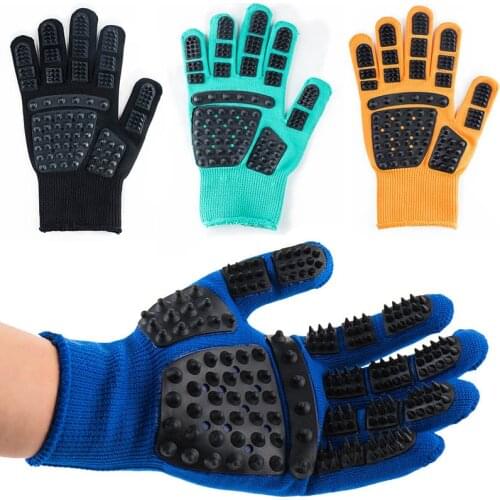Pet Glove Cat Grooming Glove Cat Hair Deshedding Brush Gloves Dog Comb For Cats Bath Clean Massage Hair Remover brushes Gentle