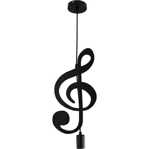Pendant Light,Iron Ceiling Light Music Note Hanging Light Shade Chandelier for Loft Bar Studio Store Room Dining Hall(C)