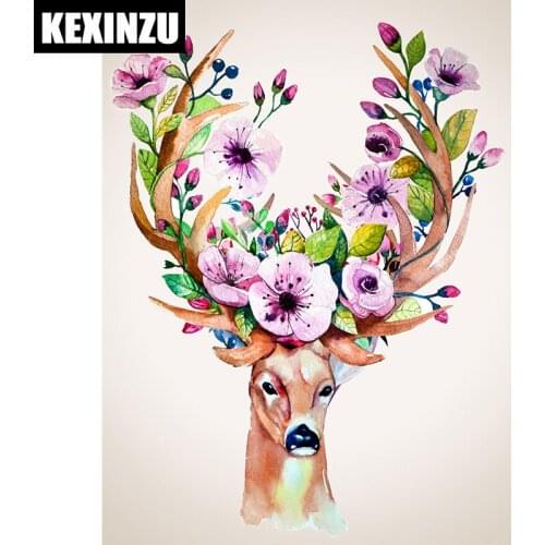 Full Square DIY 5D full drill diamond embroidery flowers deer Diamond Painting Cross Stitch Needlework Rhinestone mosaic
