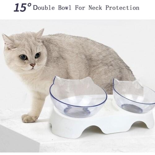 Pet Cat Elevated Bowls Durable Double Bowls Raised Stand Cat Feeding & Watering Supplies Dog Feeder Pet Supplies
