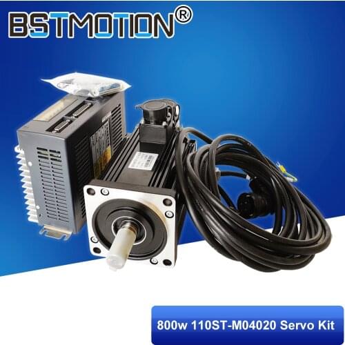 110ST-M04020 Servo motor AASD Servo driver 4N.M 800W 2000RPM 110ST AC Servo Motor CN1 Modbus Driver for cnc milling machine