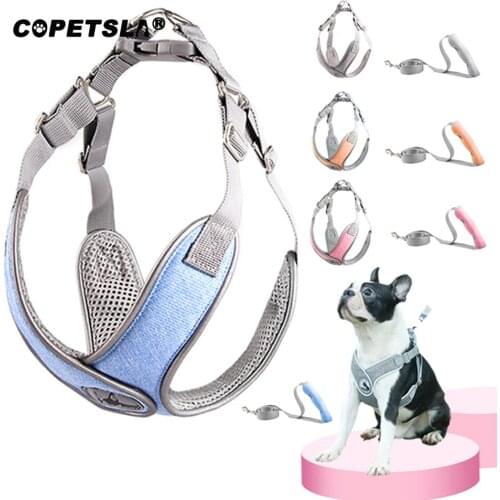 Copetsla One Pet Supplies Reflective Dog Collar Harness For Small Medium Dog Harnesses Vest Puppy Dogs Chest Strap Pet Dog Leash