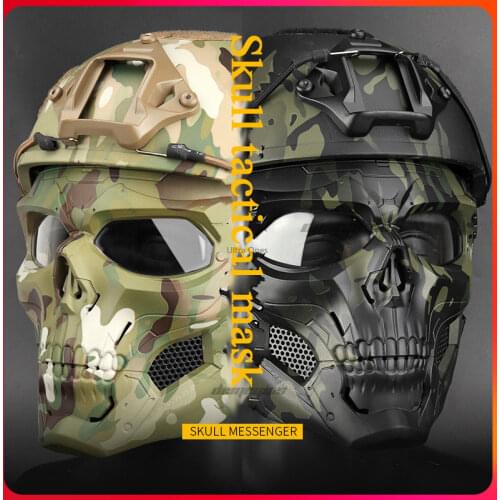 Multicam Tactical Airsoft Skull Mask Paintball Military Combat Full Face Paintball Masks CS Game Face Protective Tactical Mask