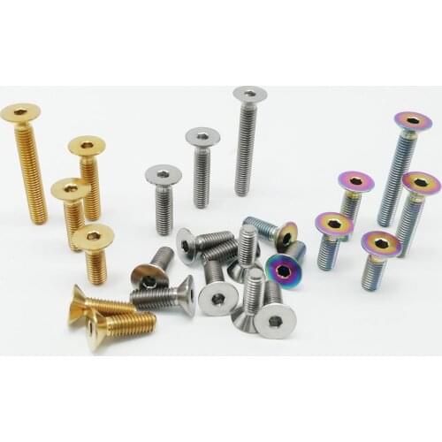 Titanium Ti Bolts M5X10mm M5x15mm M5X20mm M5X25mm M5X35mm Countersunk Hexagon Socket Head Screw Bike Accessory 4Pcs/lot