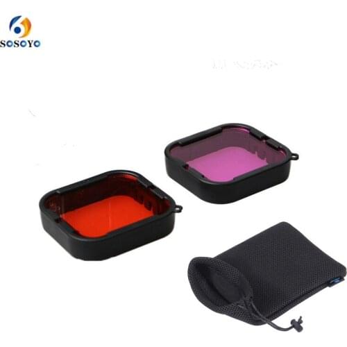 Waterproof Case Housing Dive Filter Red and Purple Correction Len Filters + Portable Storage bag For GoPro Hero6 5 Action Camera