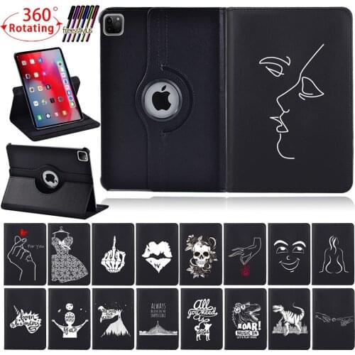 360 Rotating Tablet Case for Apple IPad Pro 11 2018/Pro 11 2020/Pro 9.7 2015/Pro 10.5 2017 Anti-Drop Protective Cover+ Stylus