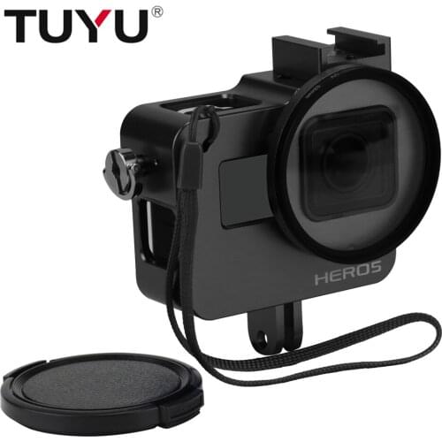 GoPro Hero 5 Aluminum Alloy Protective Frame Shockproof Metal Case With Lens Cap For Gopro Hero 5 Hero 6 action camera accessori