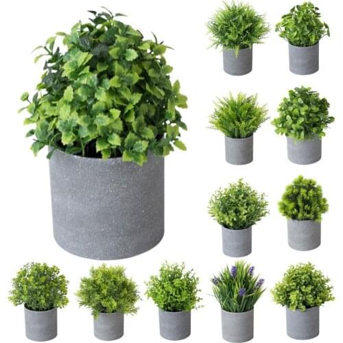 Green Artificial Plants Potted Bonsai Home Garden Bedroom Decoration Fake Plants Festive Party Supplies Small Tree Grass