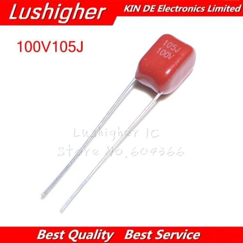 10PCS 100V105J 1UF Pitch 5mm 100V 105J 105 CBB Polypropylene Film Capacitor