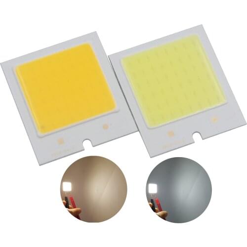 10PCS 40mm 35mm allcob LED COB Strip Square moudle 12V DC 6W White Warm White LED FLIP Chip For Car Reading Light Source