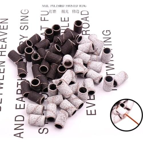 100Pcs/set White Nail Art Sanding Bands Pedicure Tools Electric Drill Accessories Foot Care Polishing Tools 80# 150# 240