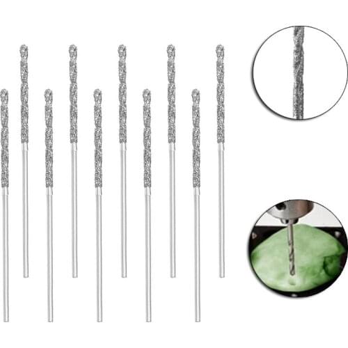 Utoolmart 2pcs/5pcs/10pcs Diamond Coated Diamond Twist Drill Bit 0.8mm/1.0mm Diamond Tipped For Jewelry Glass Gemstones Tools