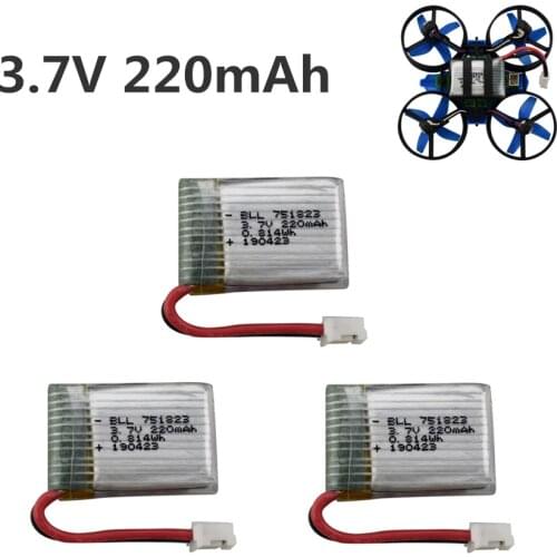 3Pcs 3.7V 220mah Battery For E010 T36 NH010 F36 H36 LIPO BATTERY For HS210 GD65A AT-66 751823