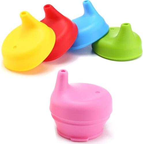 Spekids Pack of 4 BPA Free Food Grade Silicone Sippy Lids for Cups, small glass drinking sippy lids for baby