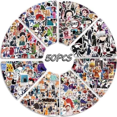 50PCS Japan Anime Stickers Classic Fashion Style Graffiti Stickers For Moto Car Suitcase Laptop Cartoon Skateboard Sticker F4