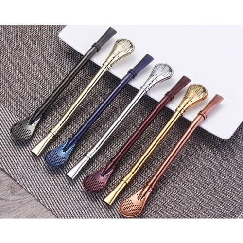 6 Colors Spoon Straw Tea Infuser Coffee Spoon Novelty Design for Adult&Child