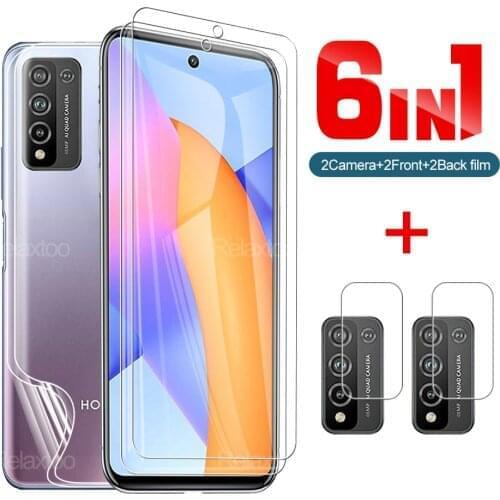 6-in-1 Tempered Film And Back Hydraulic Film For Honor 10 Protector For Honor 10I 10Lite 10x Lite 20 Camera Protective Lens Film