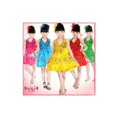 Free shipping Girls Dance Costume Chindren Wear Kid Performance Dress Infant Dance Dress Noble/elegant Baby Latin Dancewear